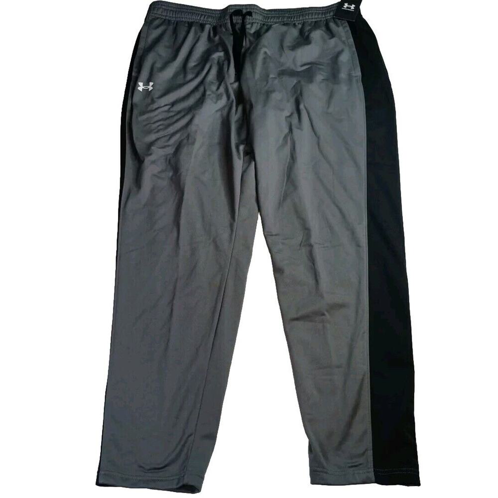 Under‎ Armour Loose Fit Brawler Track Sweatpants Men's 3XLT Gray Black Tapered